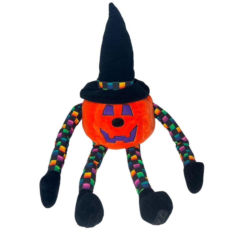 People Pals Halloween Jack-O-Lantern Pumpkin Witch Plush Large 30” Vintage 1992